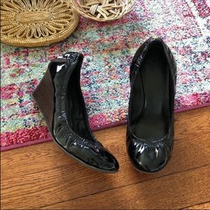Tory Burch Black Wedge Shoes